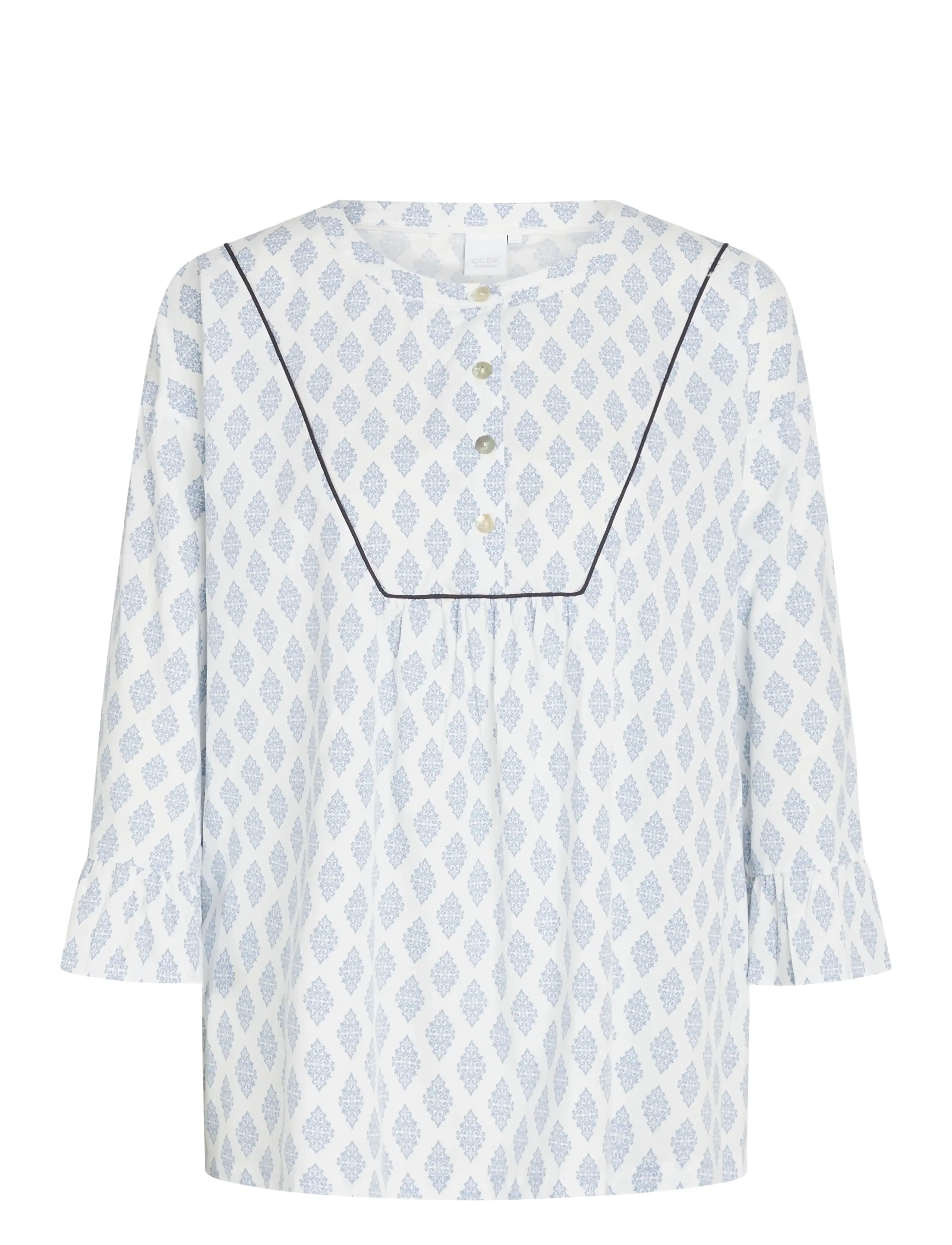 CCDK Copenhagen Ninna Blouse - Plus Size & Curvy - SNOW WHITE AOP / white