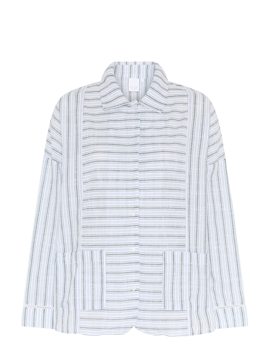 CCDK Copenhagen - Amanda Shirt - tops - sagebrush green stripe - 1