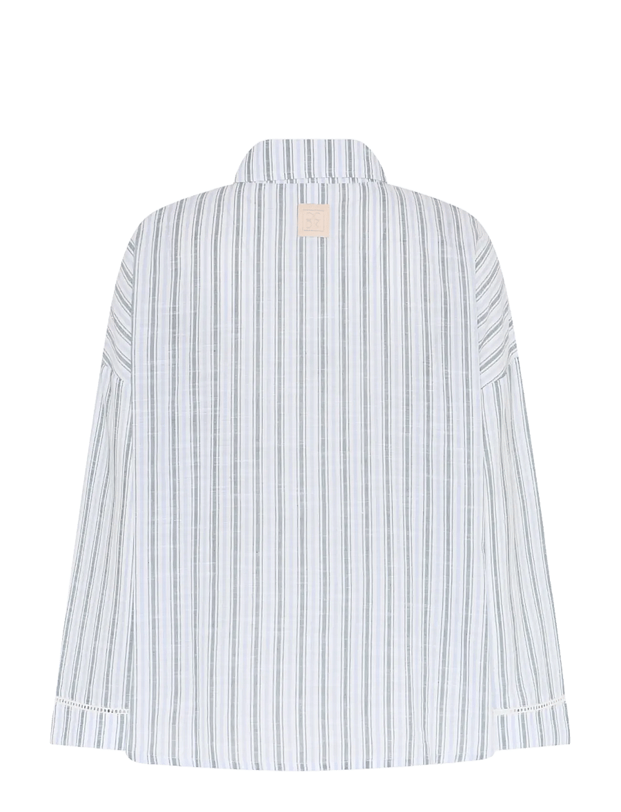 CCDK Copenhagen - Amanda Shirt - tops - sagebrush green stripe - 2