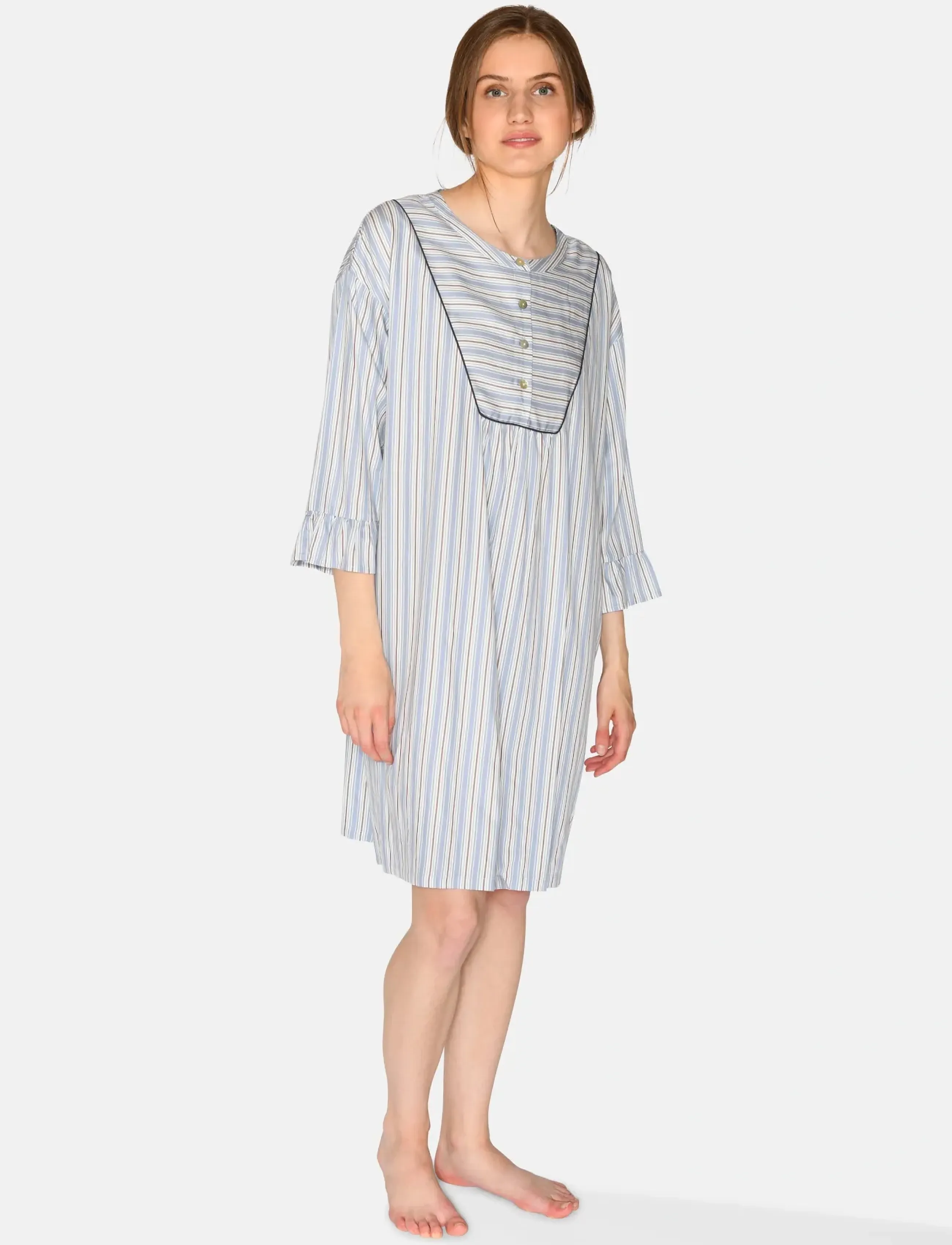 CCDK Copenhagen Nora Dress - Midikleider - FADED DENIM STRIPE / blue