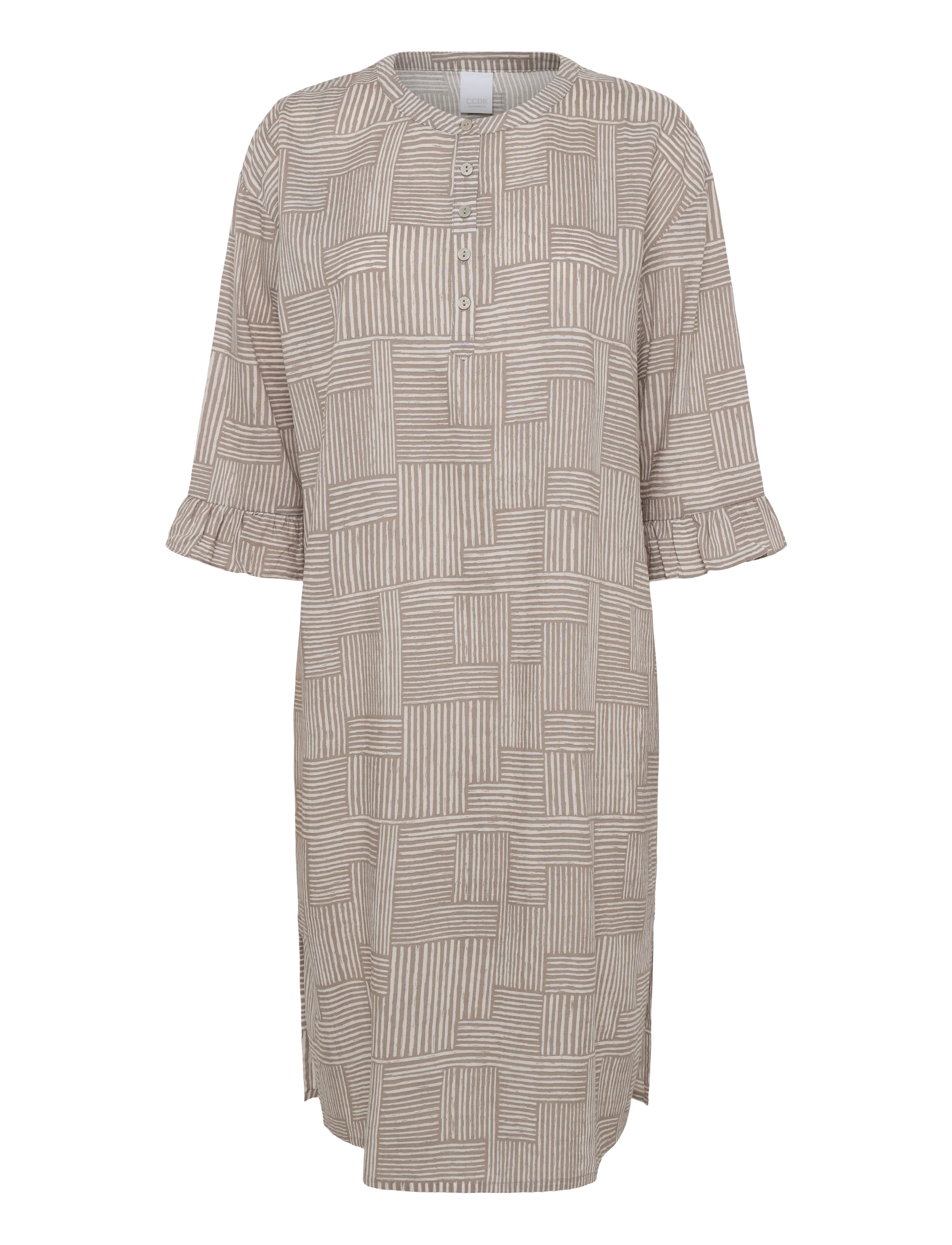 CCDK Copenhagen Elizabeth Dress - Kleider - STRING AOP / beige