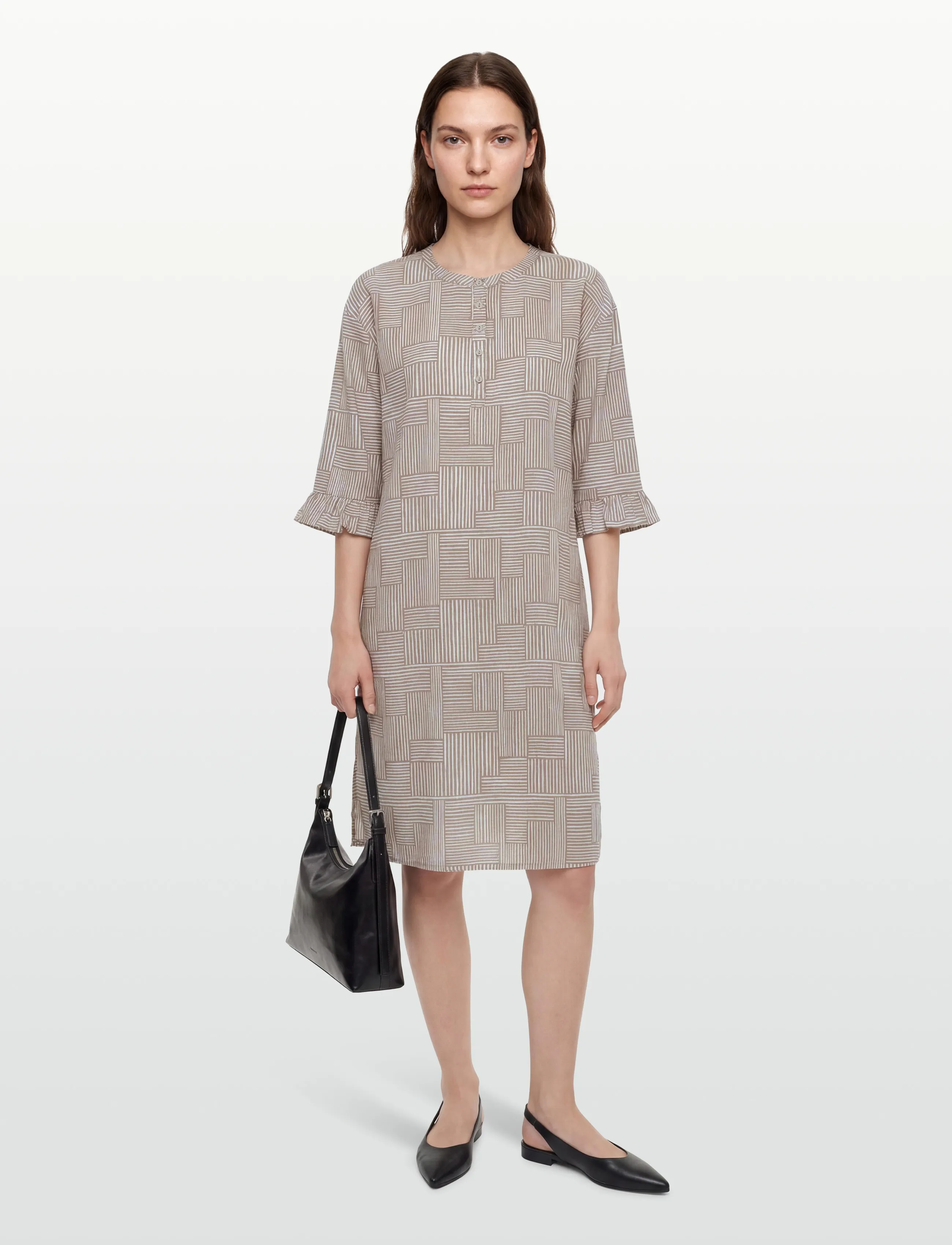 CCDK Copenhagen Elizabeth Dress - Korte kjoler - STRING AOP / beige