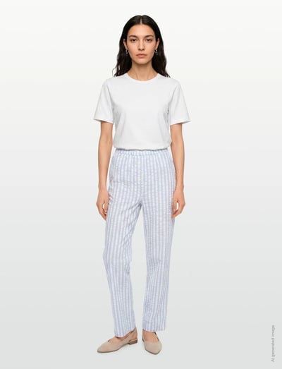 CCDK Copenhagen Mila Pants - Byxor - ARTIC ICE STRIPE / blue