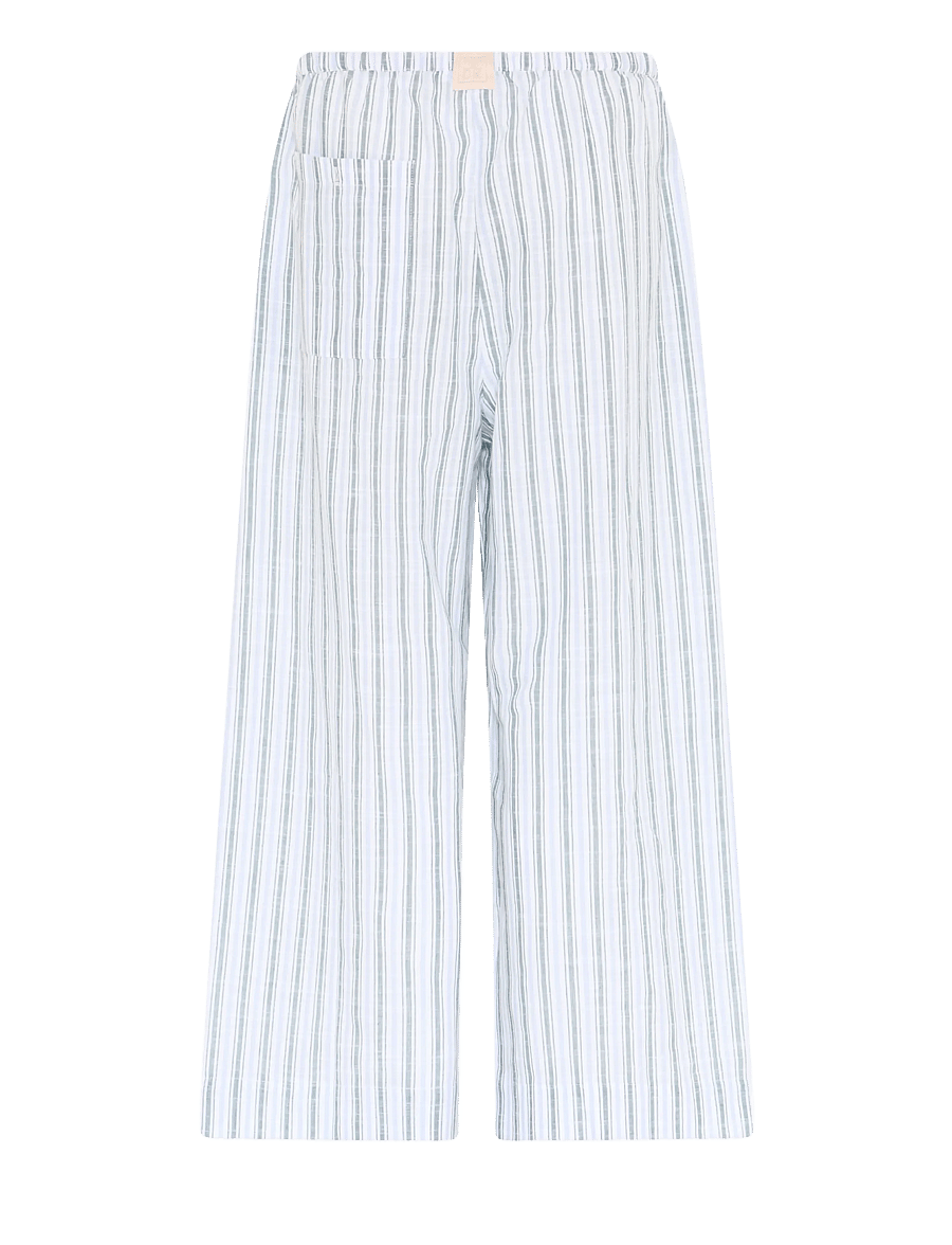 CCDK Copenhagen - Mila Cropped Pants - natbukser - sagebrush green stripe - 2
