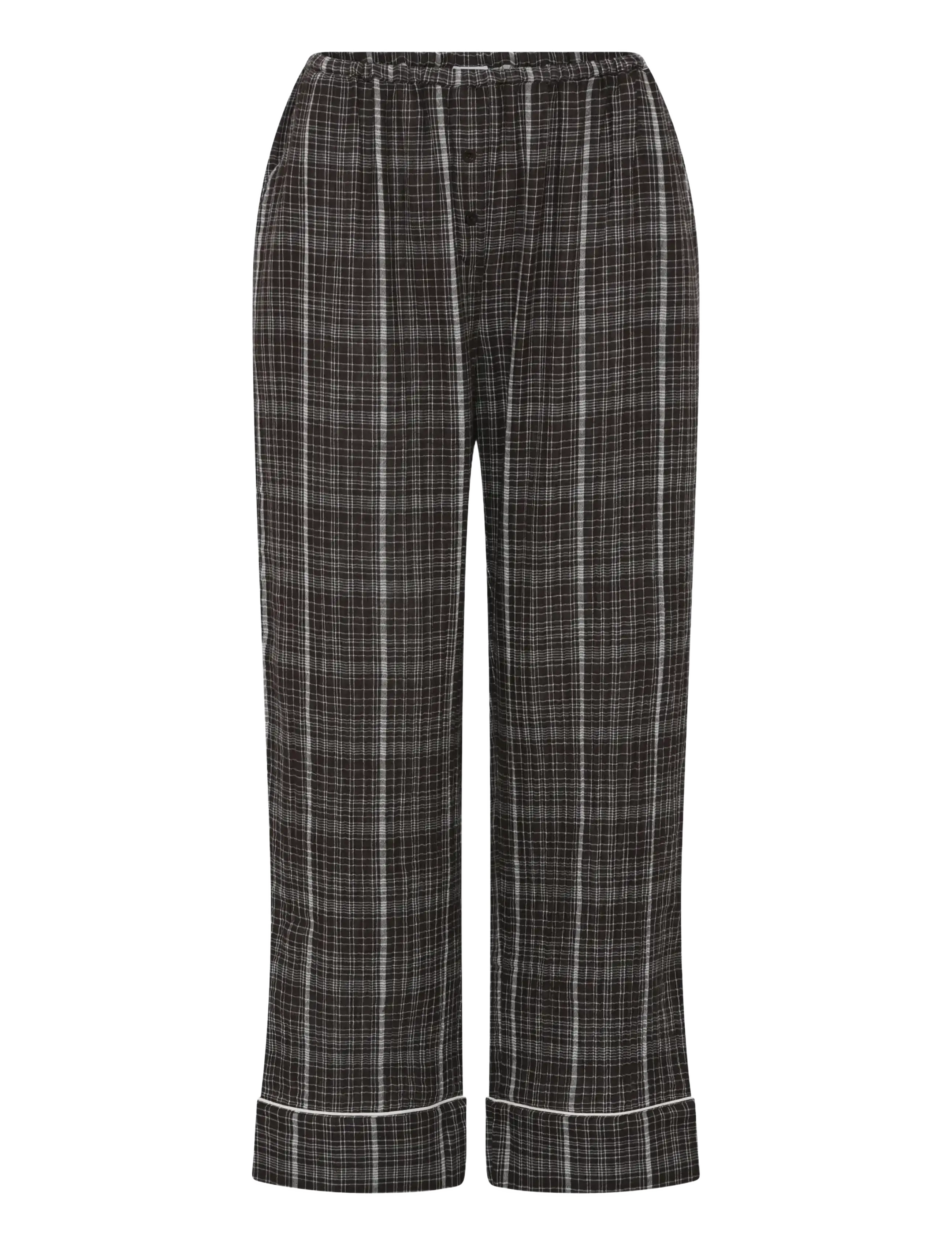 CCDK Copenhagen Mila Pants - Yö- & oloasut - SEAL BROWN CHECK / brown