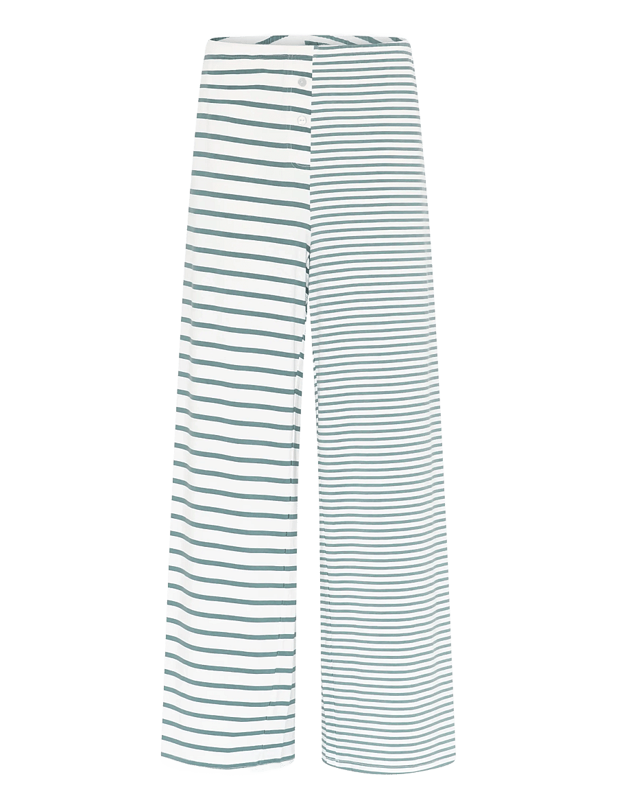 CCDK Copenhagen - Amy Loose Pants - pyjamasbyxor - sagebrush green stripe - 1