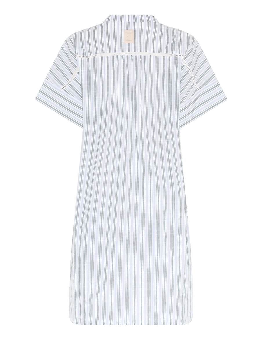CCDK Copenhagen - Aya Dress - nattlinnen - sagebrush green stripe - 2