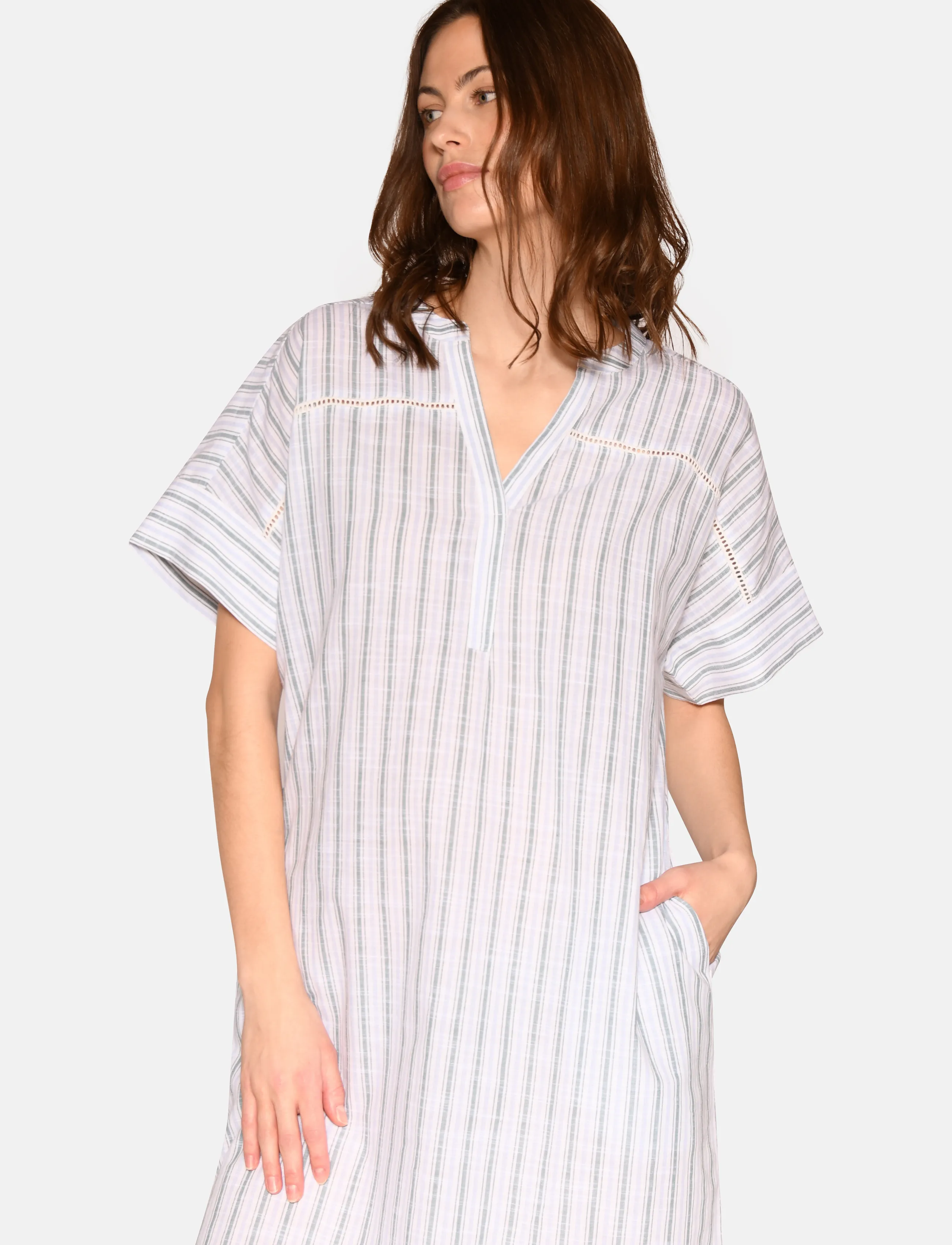 CCDK Copenhagen - Aya Dress - sagebrush green stripe - 4