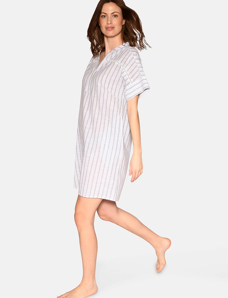 CCDK Copenhagen - Aya Dress - nattlinnen - sagebrush green stripe - 5