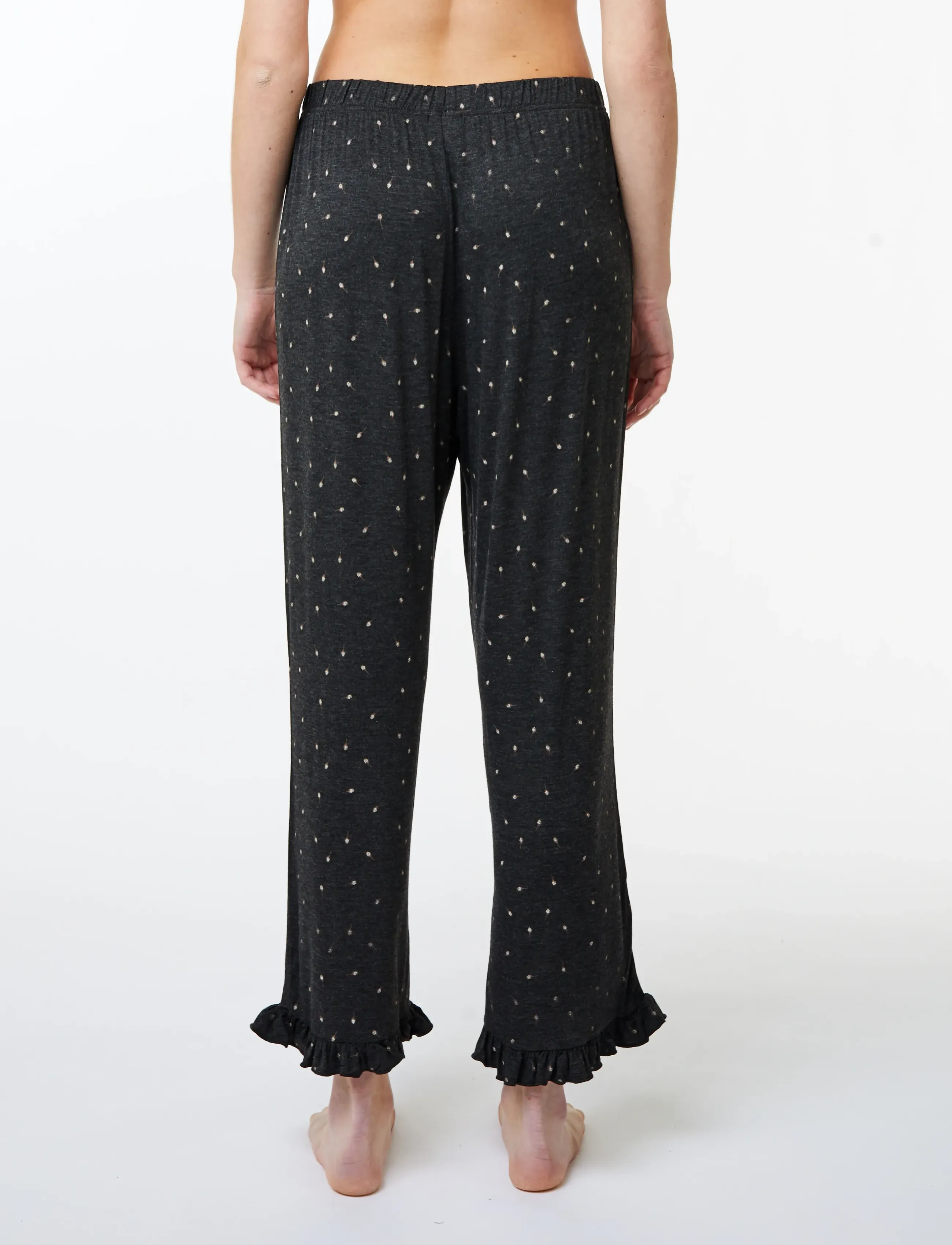 CCDK Copenhagen - Jasmin Crop Pajamas Pants - laveste priser - dark grey melange - 3