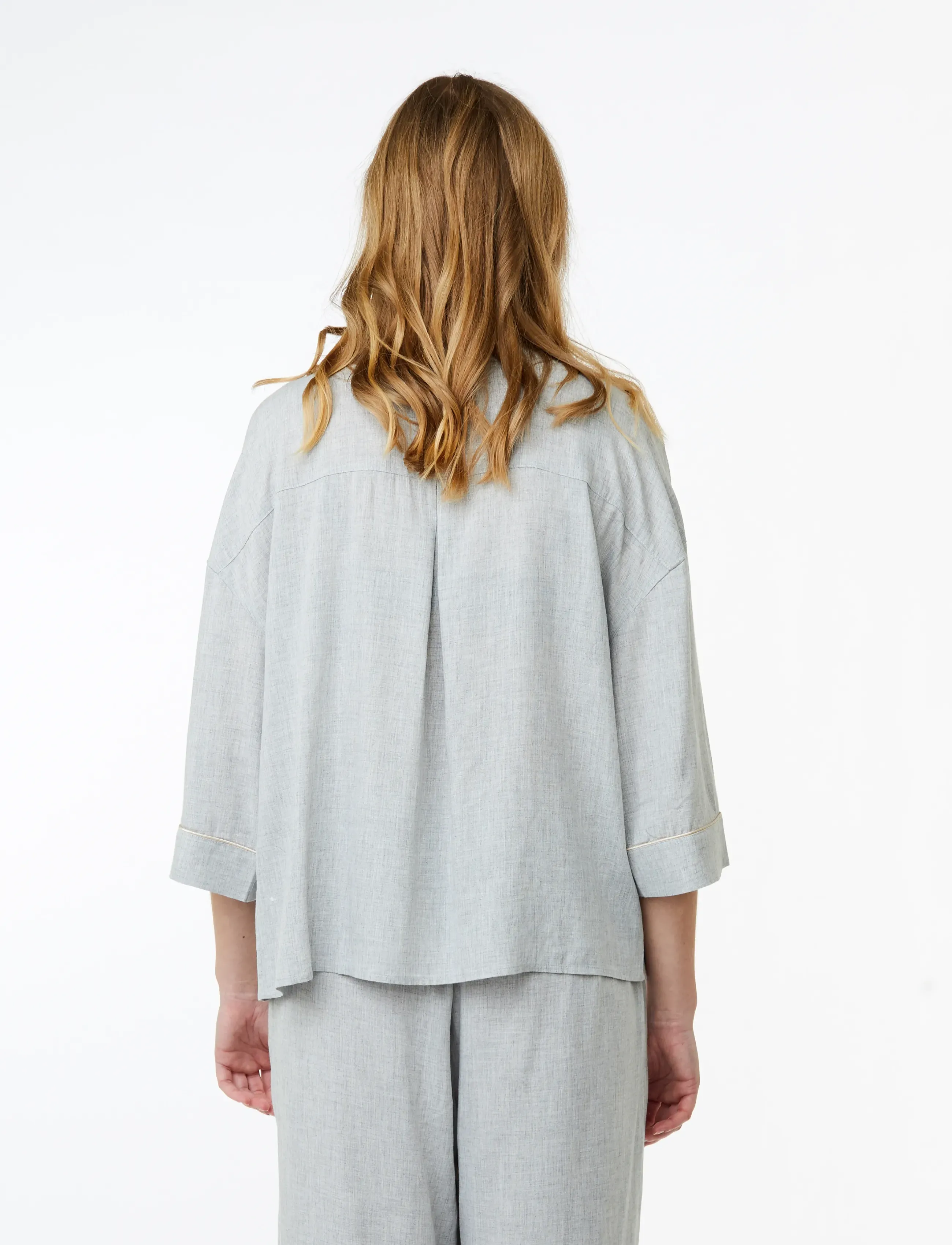 CCDK Copenhagen - Sonja Pajamas Shirt - hørskjorter - light grey melange - 3