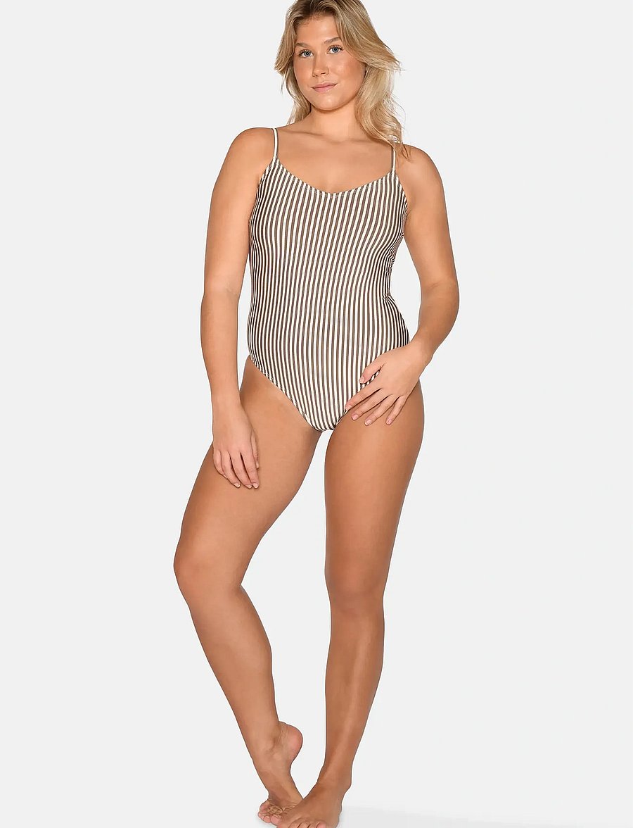 CCDK Copenhagen - Brielle Swimsuit - swimsuits - chocolate chip stripe - 0