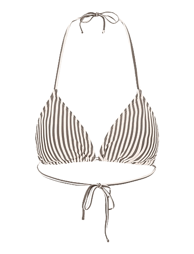 CCDK Copenhagen Becca Bikini Top - Bikini Tops - CHOCOLATE CHIP STRIPE / brown