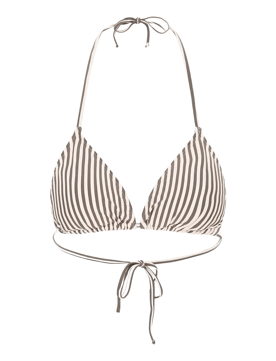 CCDK Copenhagen - Becca Bikini Top - trikampio formos bikinio liemenėlės - chocolate chip stripe - 1