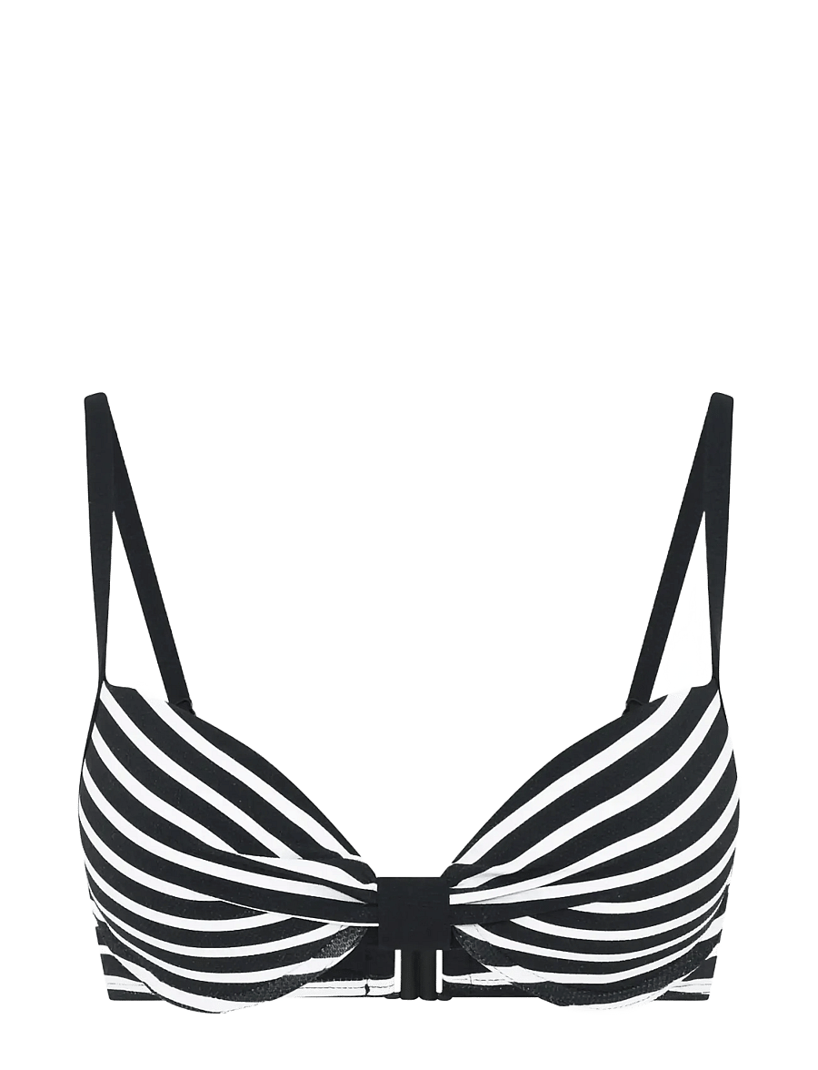 CCDK Copenhagen - Demi Bikini Top Moulded w. Wire - bikini-oberteile mit bügel - black stripe - 1