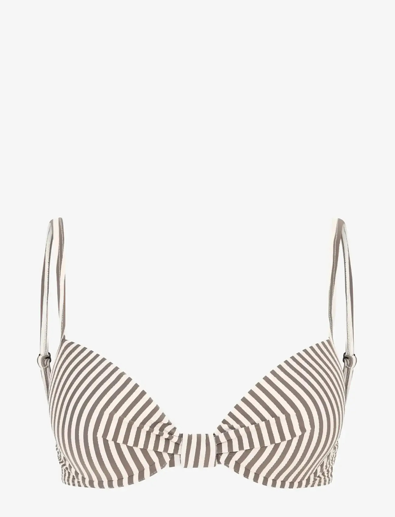 CCDK Copenhagen - Demi Bikini Top Moulded w. Wire - tugitraadiga bikiinide ülaosad - chocolate chip stripe - 1