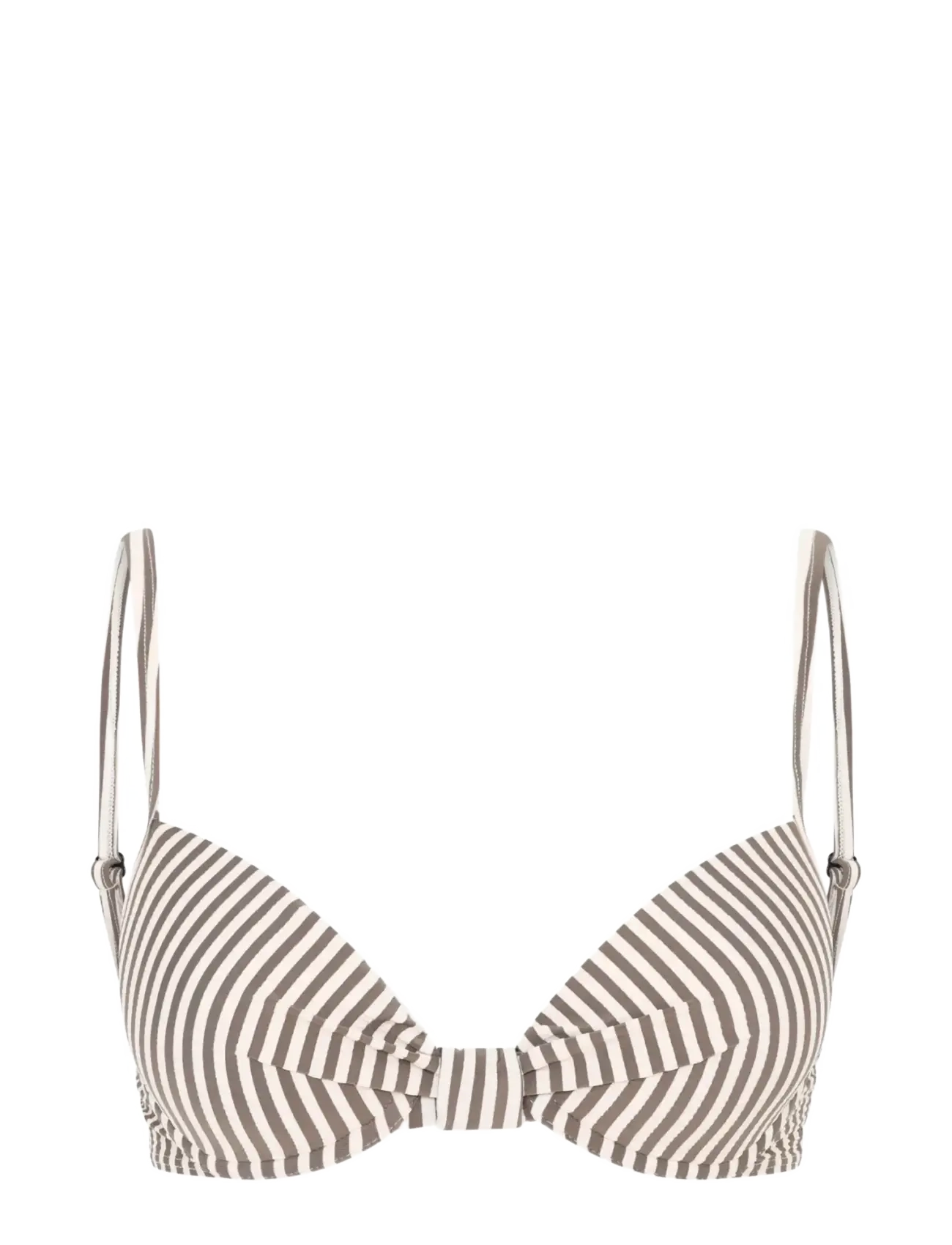 CCDK Copenhagen Demi Bikini Top Moulded w. Wire - CCDK Copenhagen - CHOCOLATE CHIP STRIPE / white