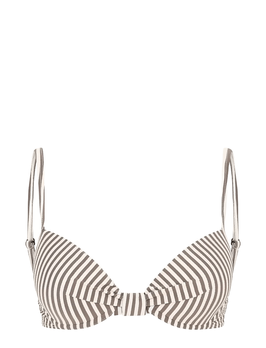 CCDK Copenhagen - Demi Bikini Top Moulded w. Wire - tugikaartega bikiinirinnahoidjad - chocolate chip stripe - 1