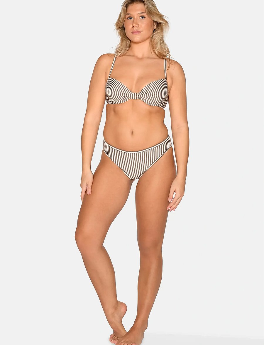 CCDK Copenhagen - Demi Bikini Top Moulded w. Wire - tugikaartega bikiinirinnahoidjad - chocolate chip stripe - 0