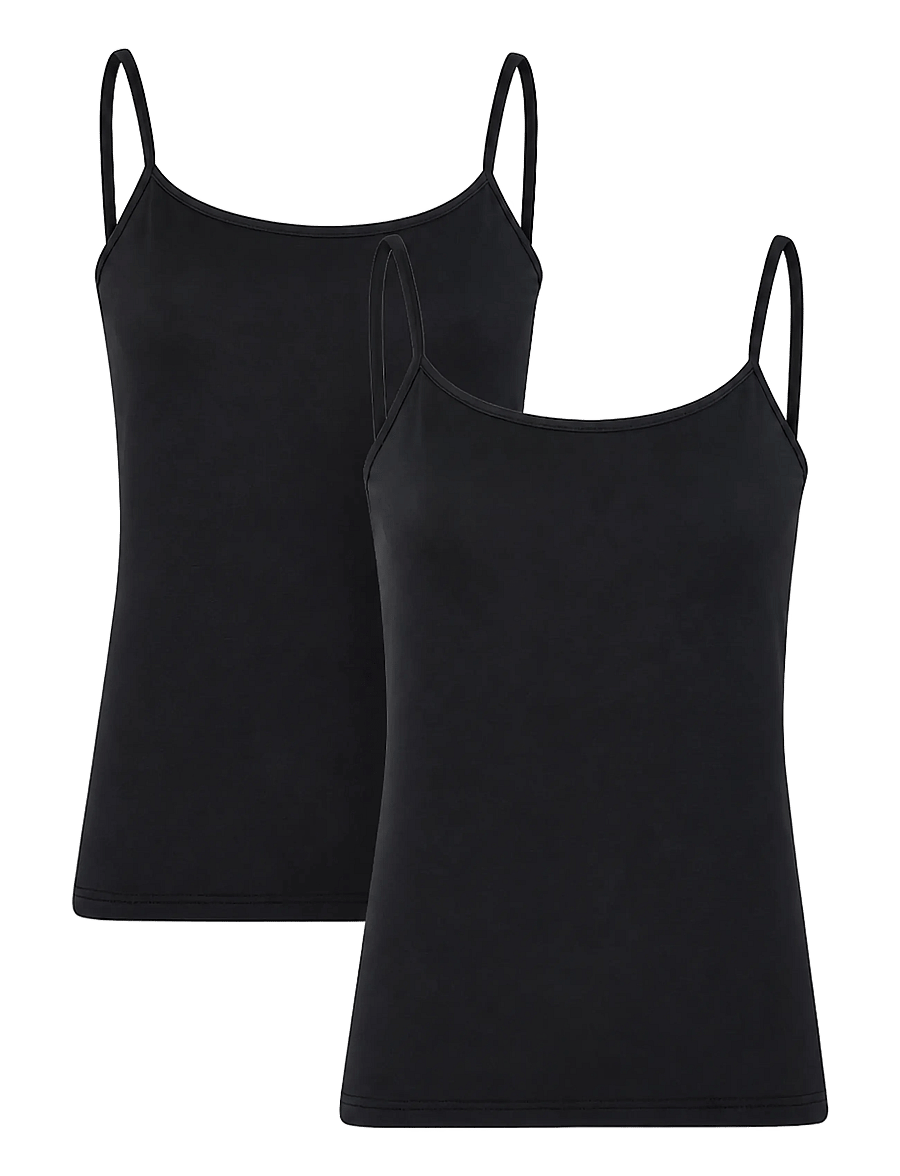 CCDK Copenhagen - 2-Pack Modal Strap Top - overdele - black - 1