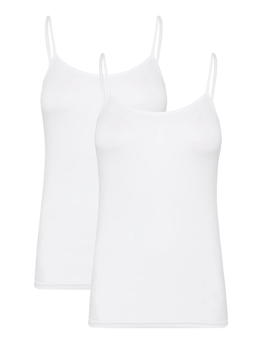 CCDK Copenhagen - 2-Pack Modal Strap Top - Överdelar - white - 1