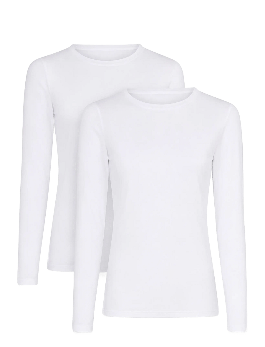 CCDK Copenhagen - 2-Pack Modal Longsleeved T-shirt - góry - white - 1