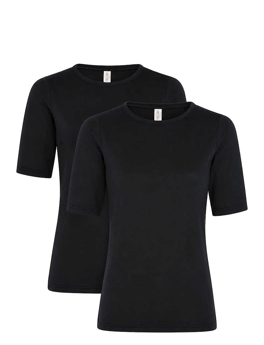 CCDK Copenhagen - 2-Pack Modal Shortsleeved T-shirt - overdele - black - 1