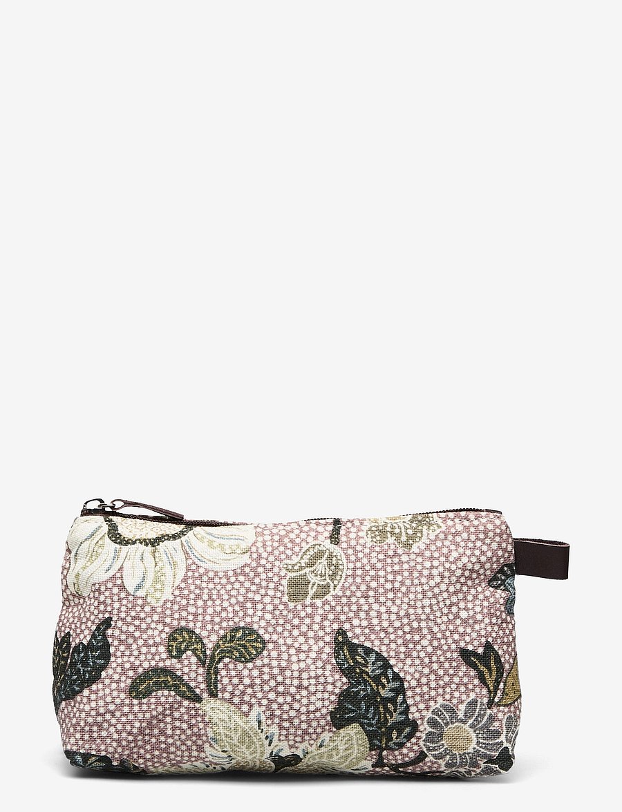 Ceannis - Cosmetic Bag Flower Linen - alltags-style - dusty pink - 0