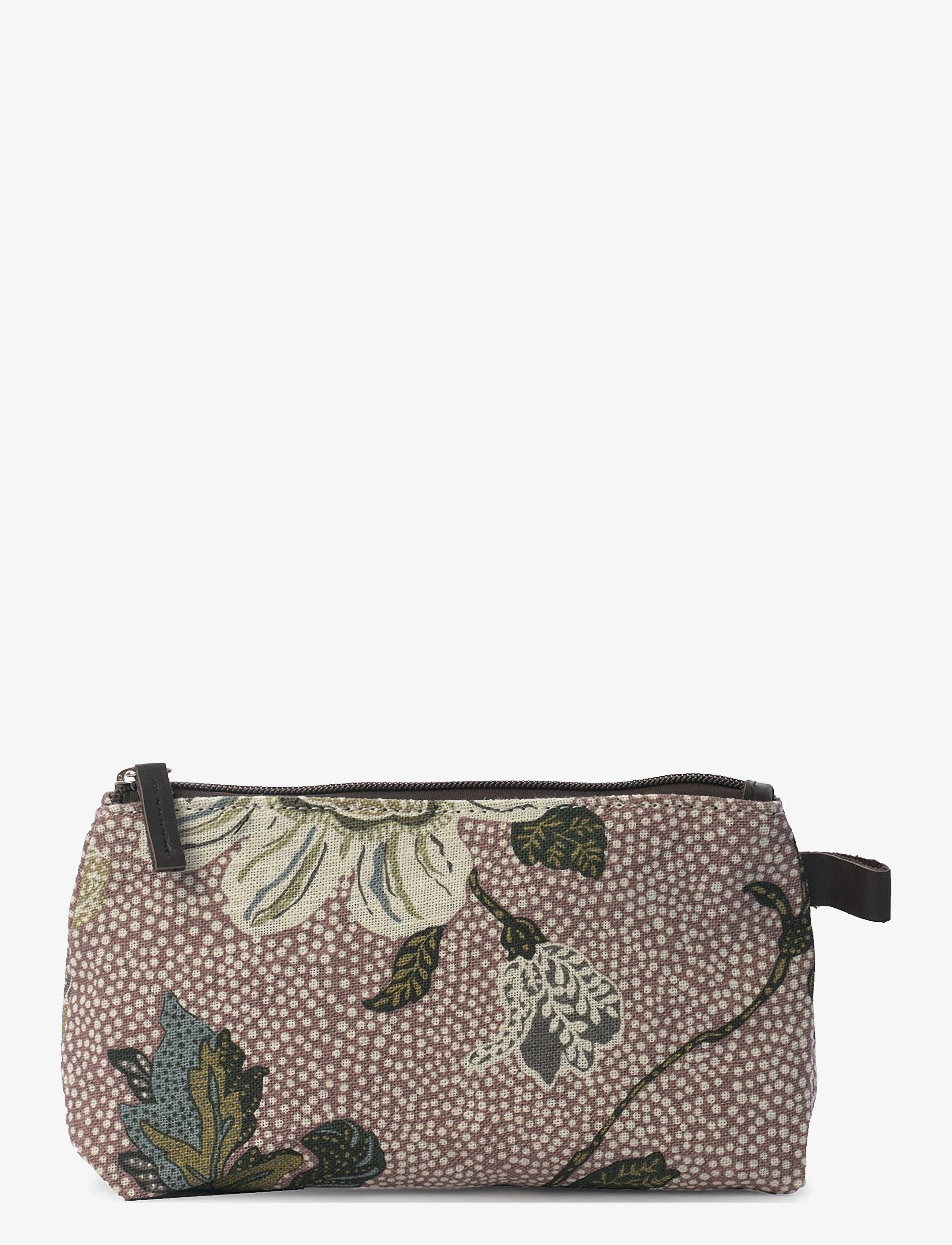 Ceannis - Cosmetic Bag Flower Linen - alltags-style - dusty pink - 1