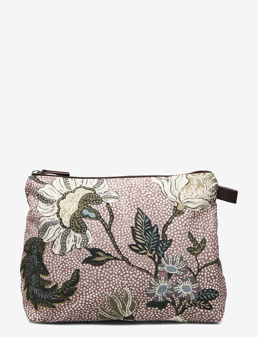 Ceannis - Cosmetic Bag Flower Linen - alltags-style - dusty pink - 1