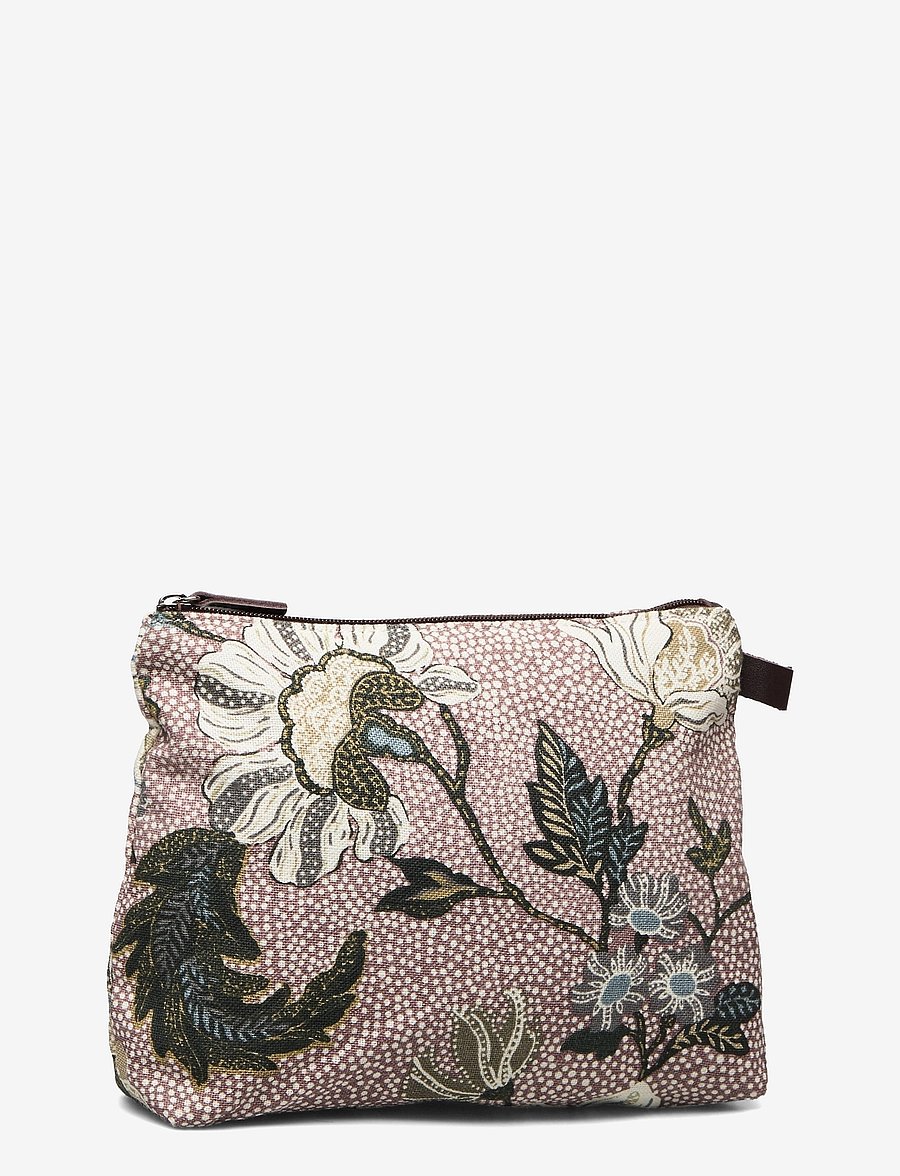 Ceannis - Cosmetic Bag Flower Linen - alltags-style - dusty pink - 3