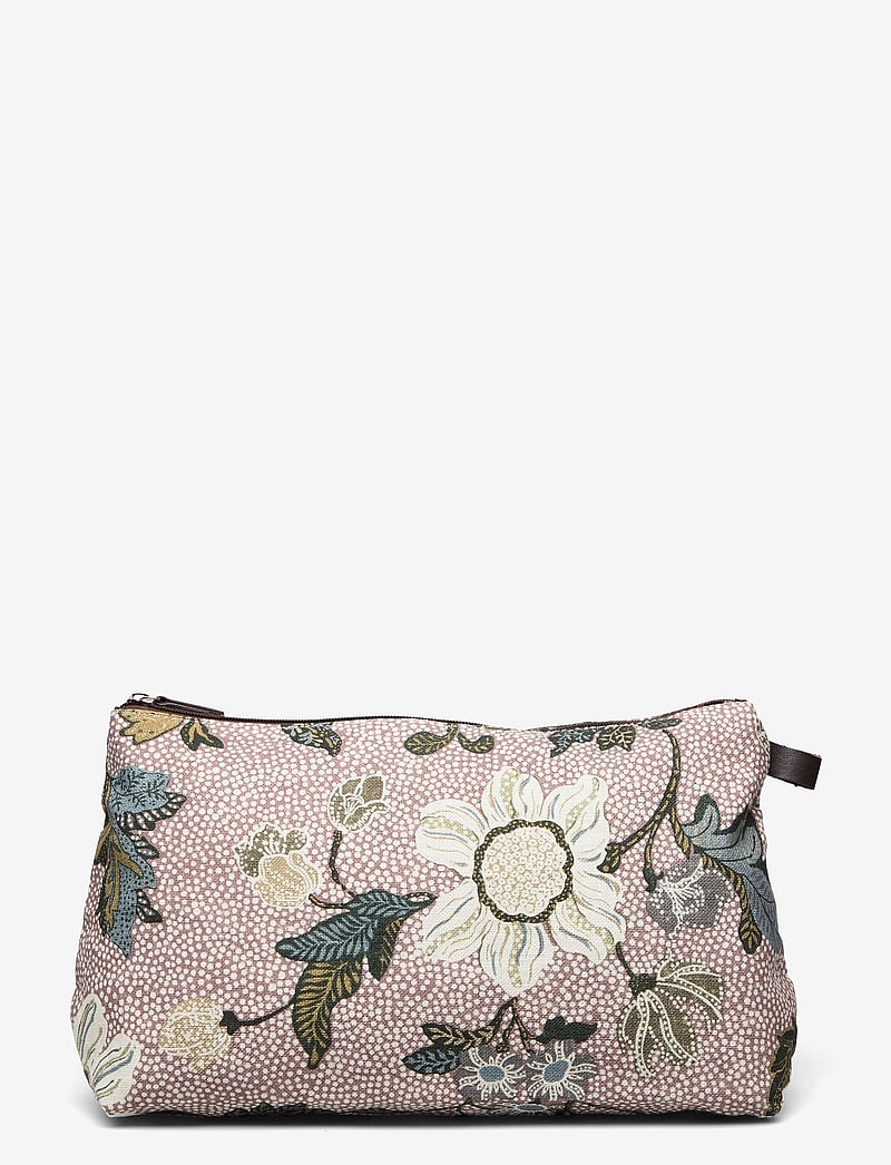 Ceannis - Cosmetic Bag Flower Linen - vardagsstil - dusty pink - 1