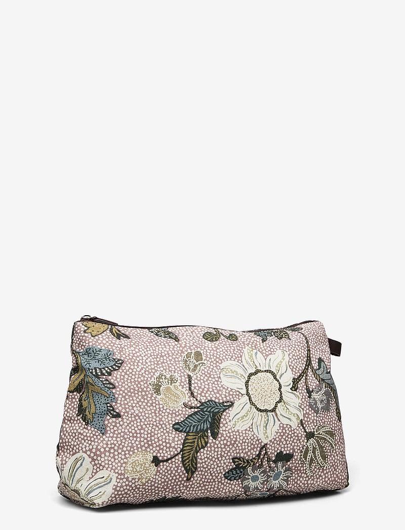 Ceannis - Cosmetic Bag Flower Linen - vardagsstil - dusty pink - 3