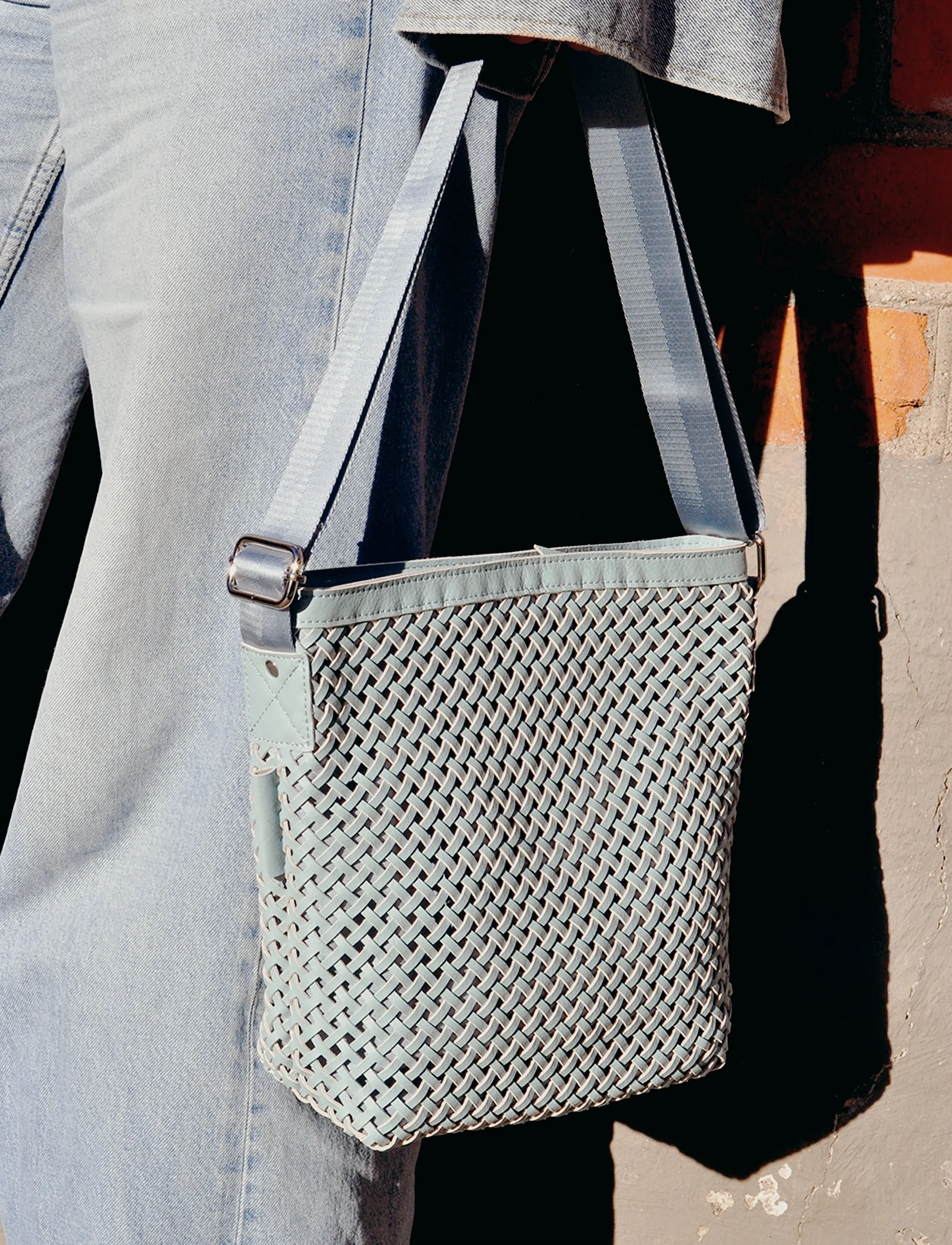 Ceannis Small Shoulder Bag Sweet / Sky Blue, Kvinder, Lille Flettet Skuldertaske, Blå, Str: ONE SIZE