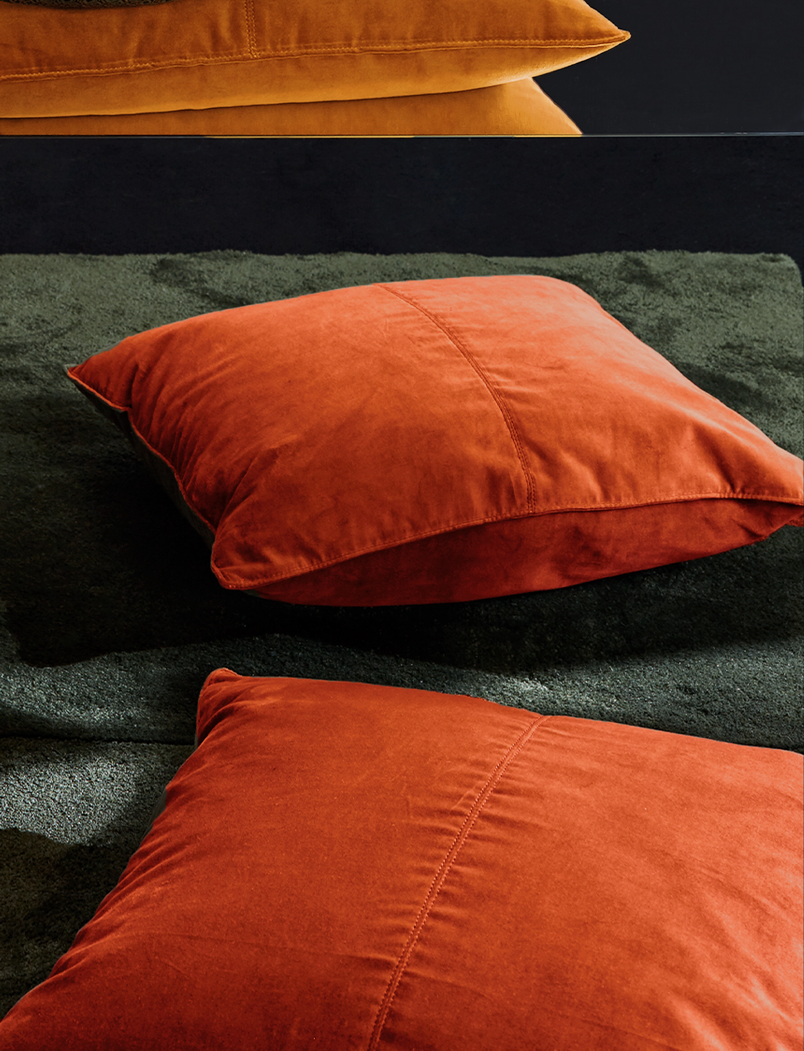 Ceannis Velvet Cushion Cover 50X50 Cm, cm, Cushions & Blankets, Orange - Covers, Homeware