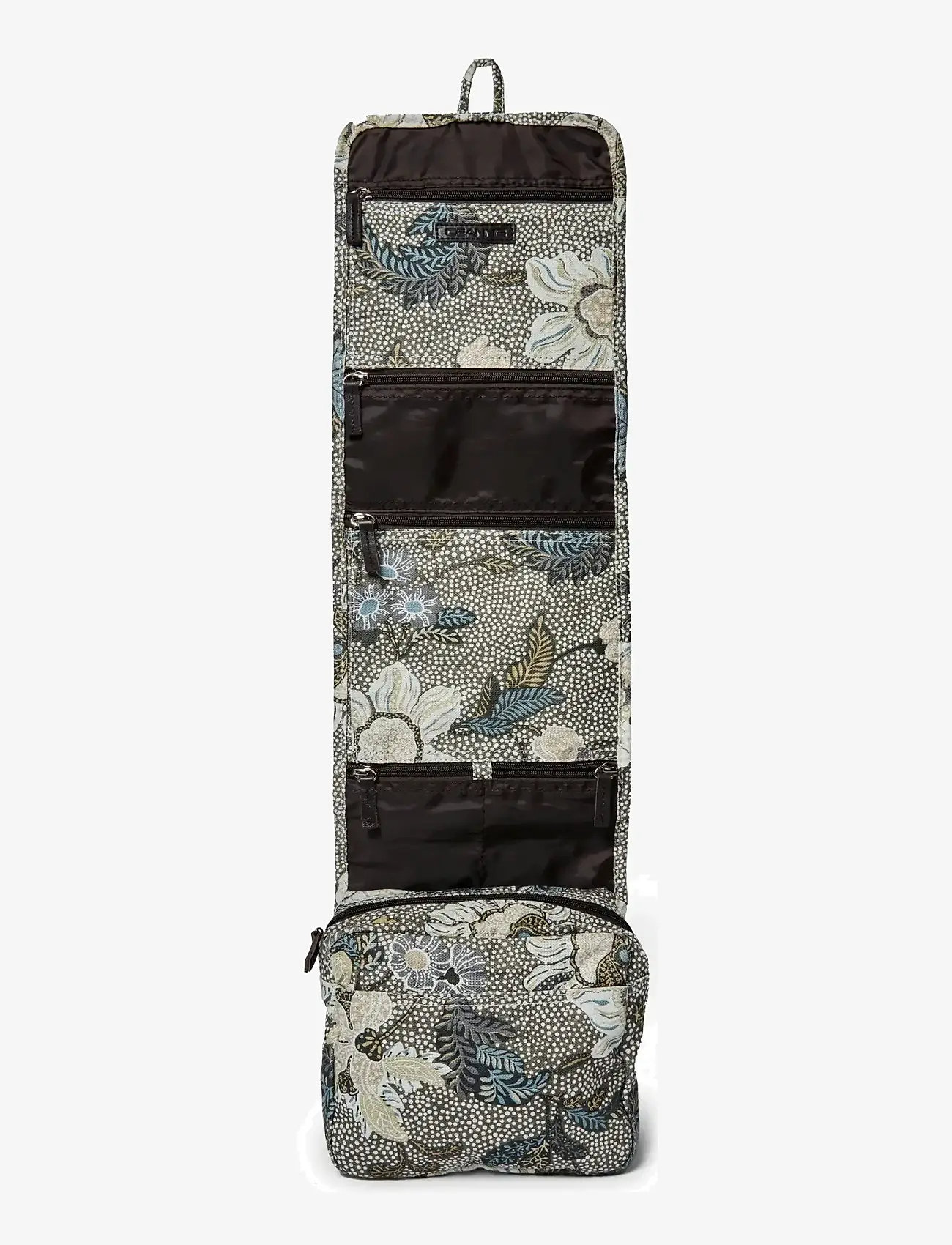 Ceannis - Hanging Cosmetic Bag Flower Linen - khaki green - 0