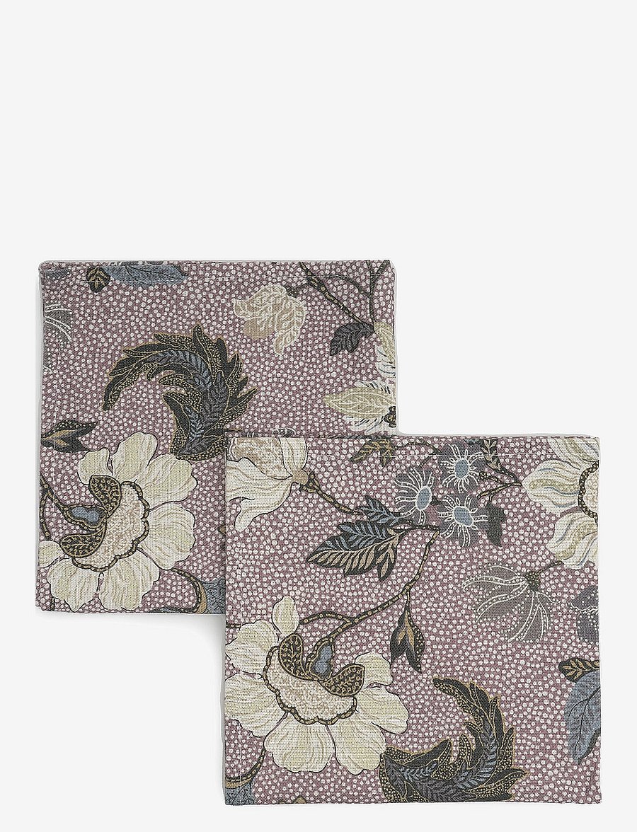 Ceannis - Napkins 45x45cm Dusty Pink Flower Linen - linased ja puuvillased salvrätikud - dusty pink - 0