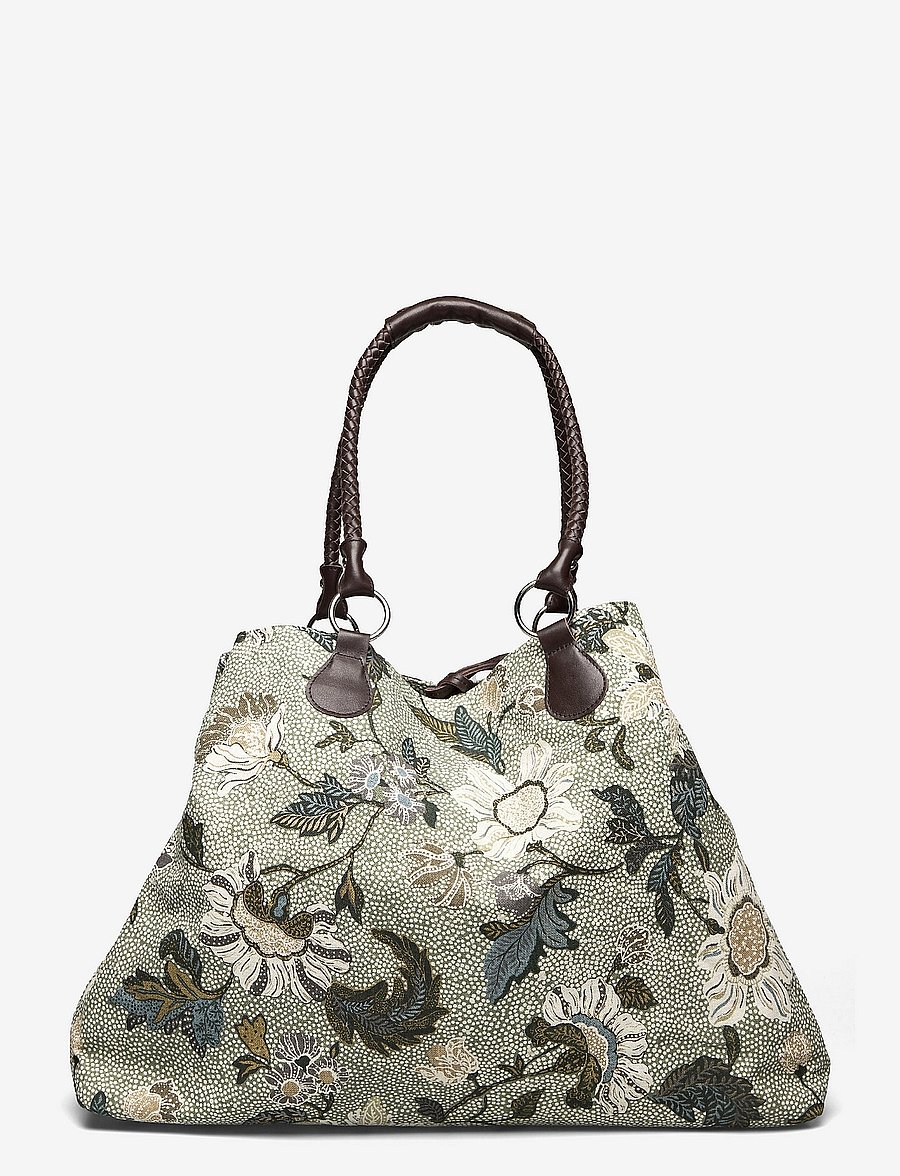 Ceannis - Weekend Bag Soft Green Flower Linen - green - 1