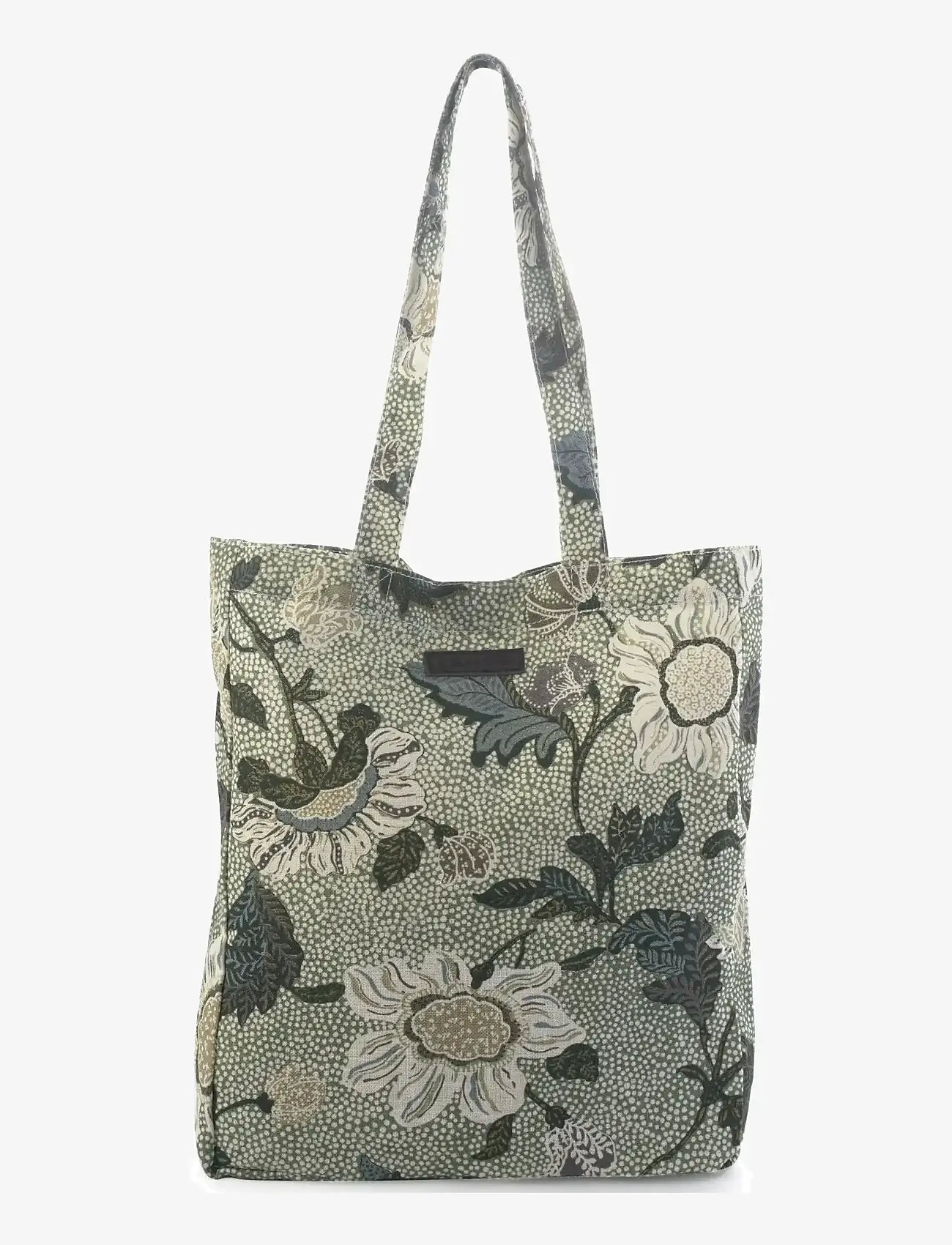Ceannis - New Shopper Flower Linen - shoppers - green - 0