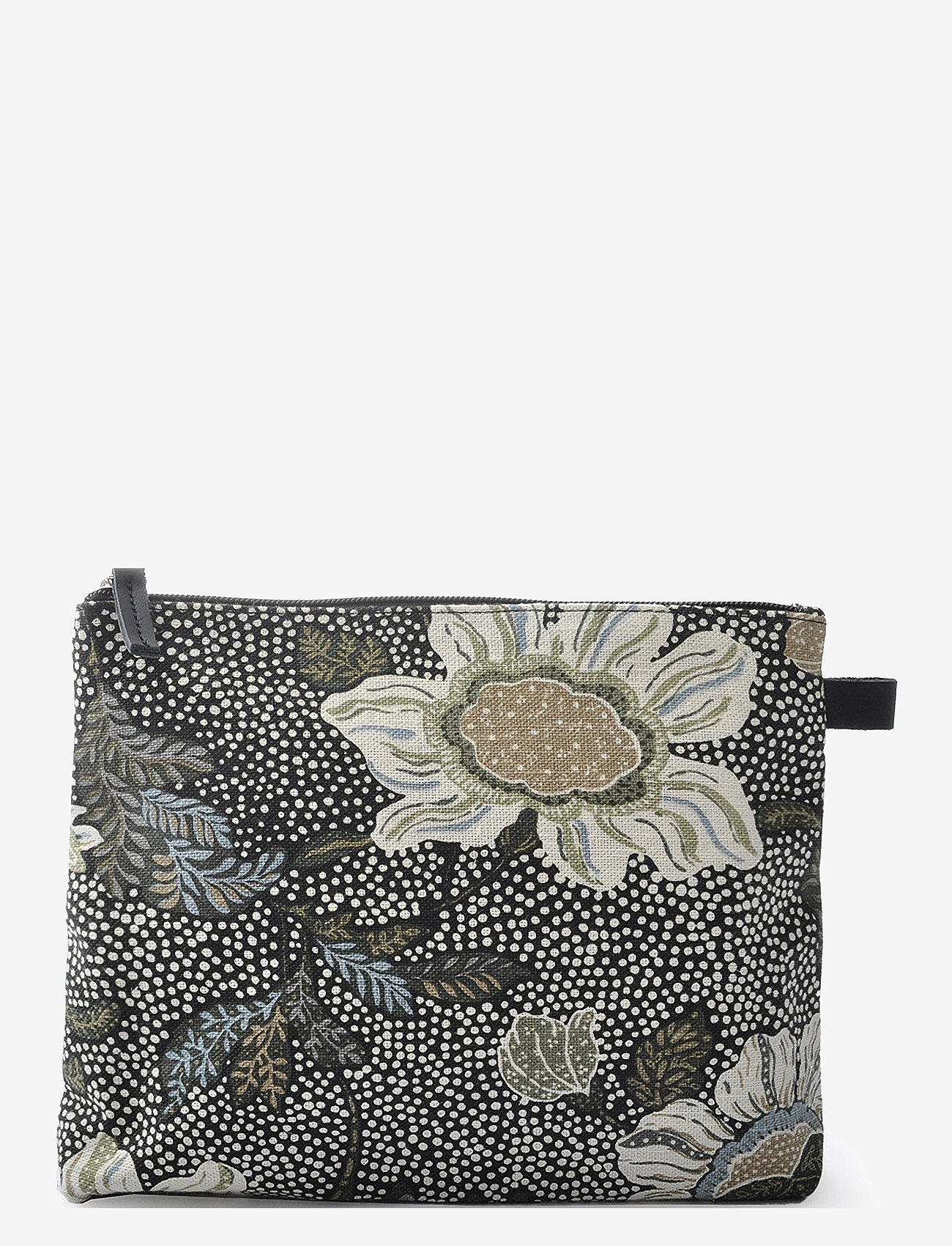 Ceannis - Cosmetic Bag Flower Linen Size: Medium - everyday style - black - 1