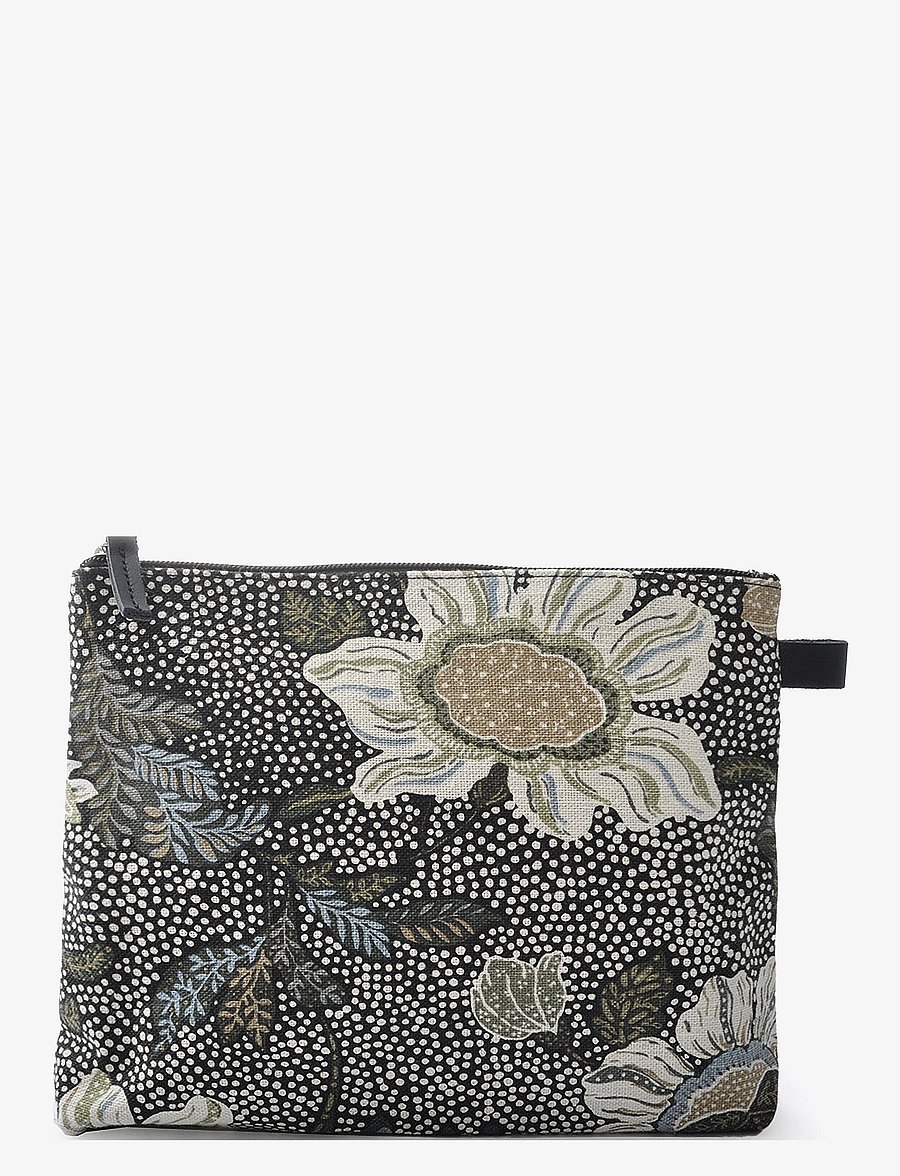 Ceannis - Cosmetic Bag Flower Linen Size: Medium - alltags-style - black - 1