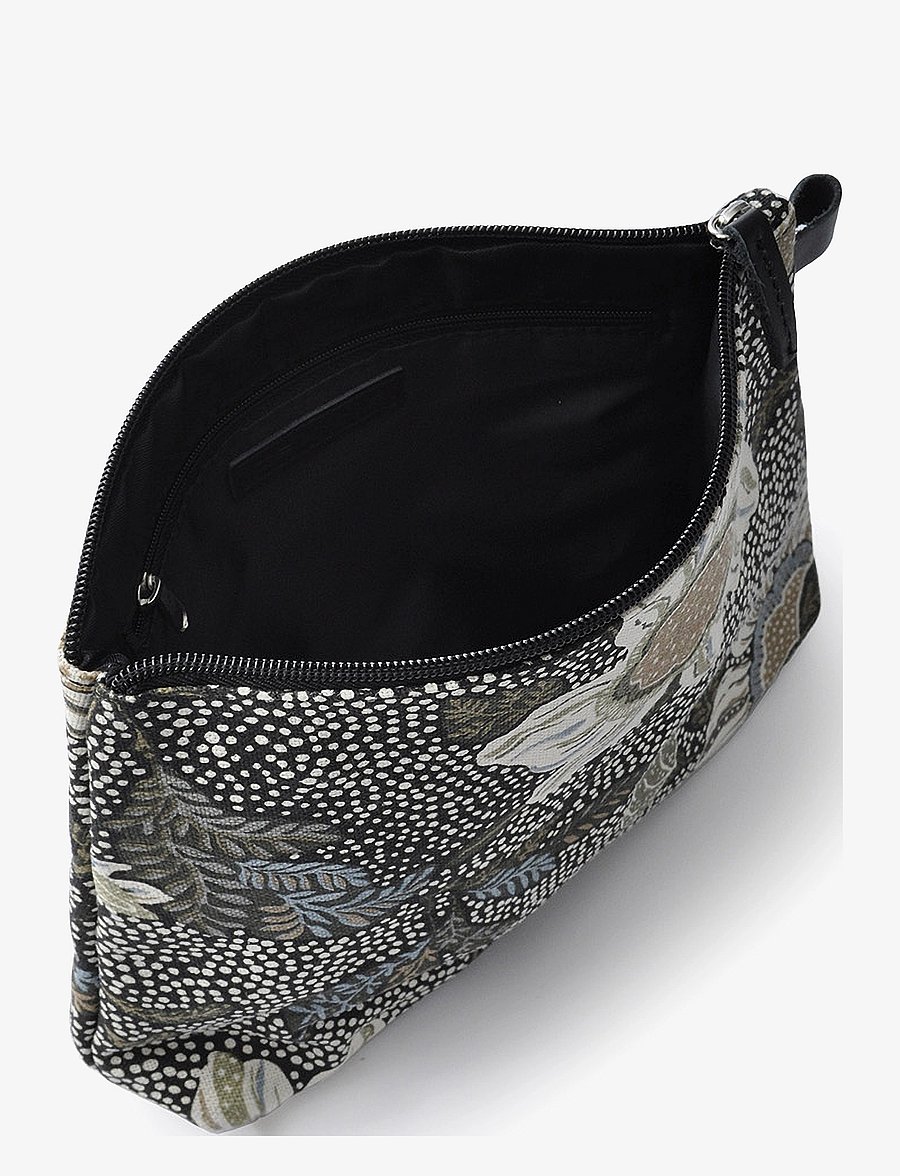 Ceannis - Cosmetic Bag Flower Linen Size: Medium - alltags-style - black - 3