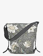 Shoulder Bag Black Flower Linen - BLACK