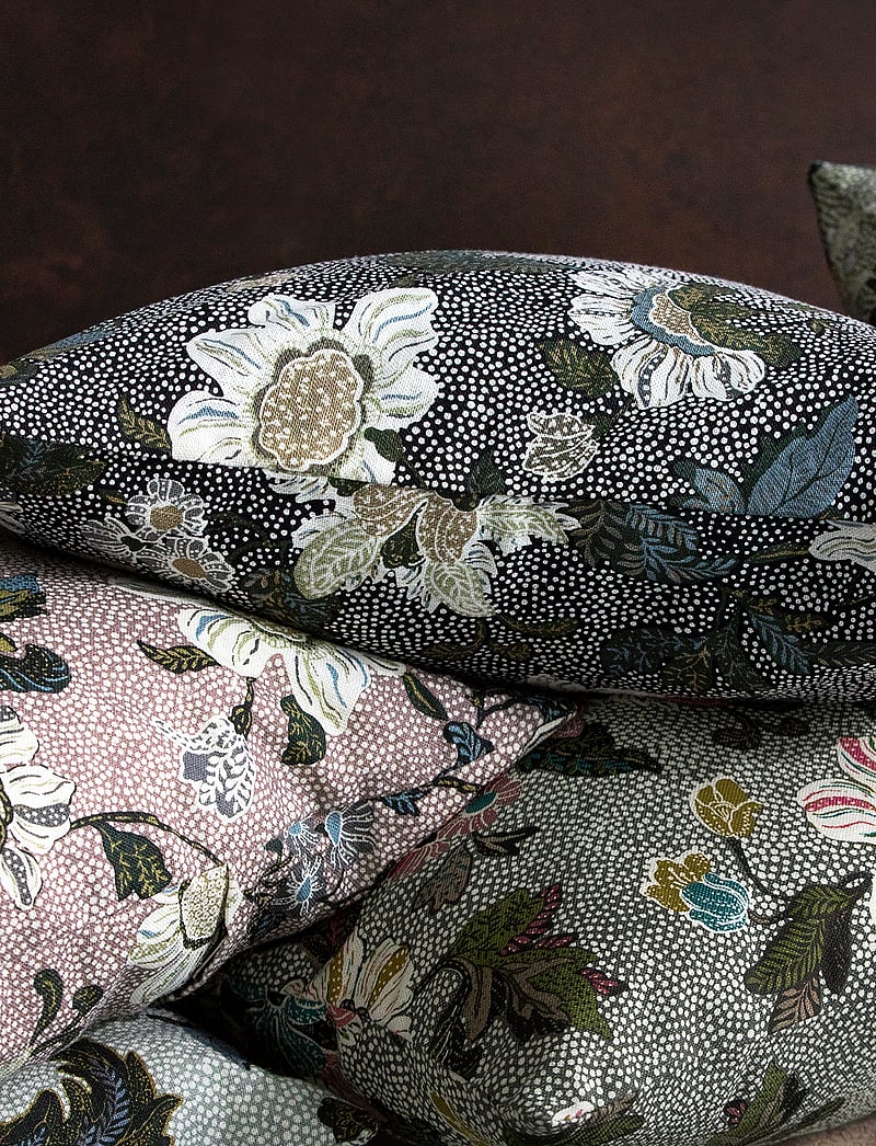 Ceannis - Cushion Cover Flower Linen, 50x50cm - köp efter pris - black - 3