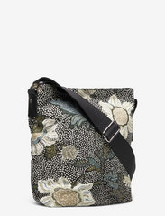 Ceannis - Small Shoulder Bag Black Flower Linen - festmode zu outlet-preisen - black - 2