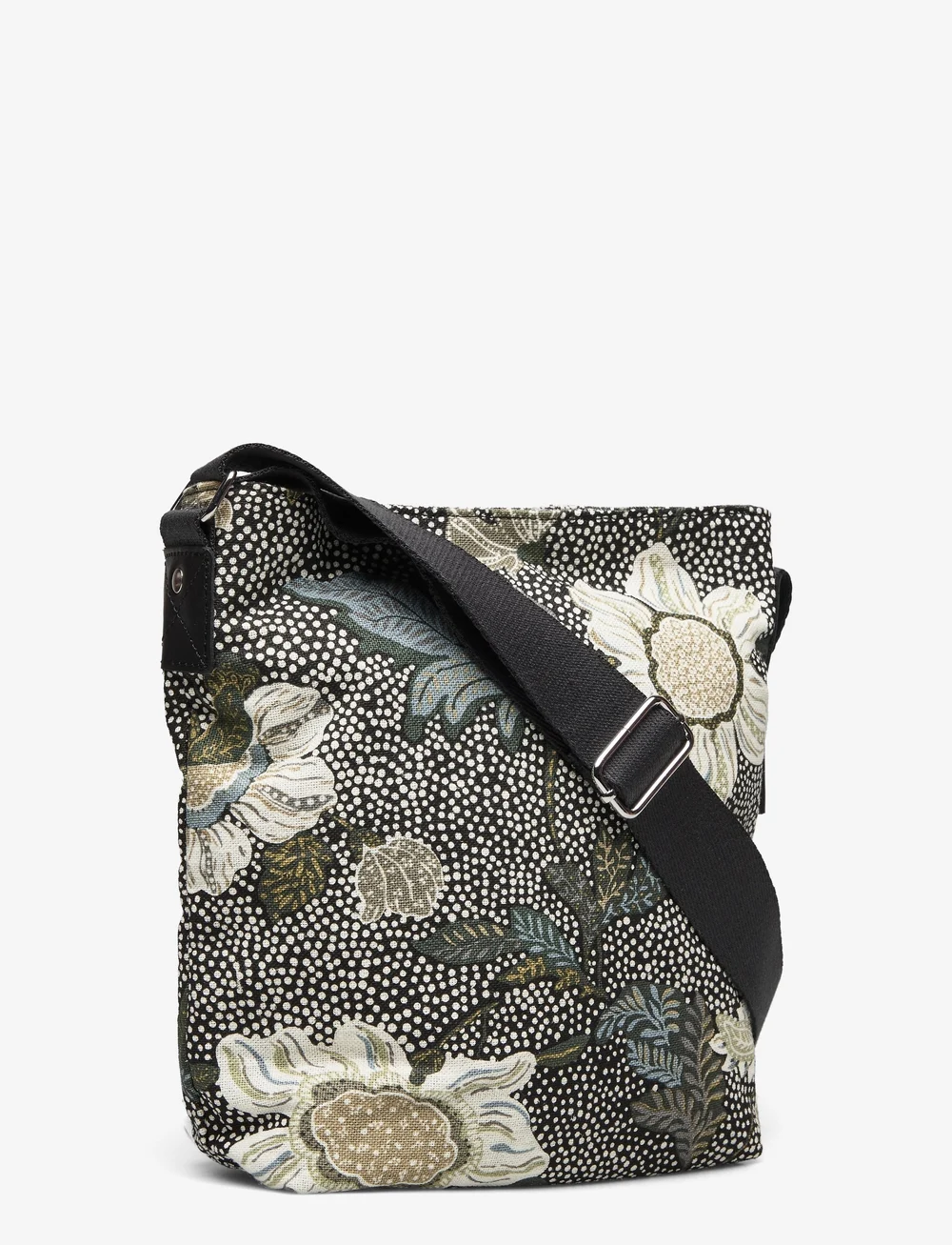 Ceannis - Small Shoulder Bag Flower Linen - særlige begivenheder - black - 3