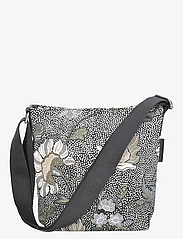 Ceannis - Small Shoulder Bag Black Flower Linen - festtøj til outletpriser - black - 3