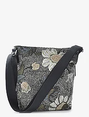 Ceannis - Small Shoulder Bag Black Flower Linen - festtøj til outletpriser - black - 5