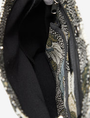Ceannis - Small Shoulder Bag Black Flower Linen - festtøj til outletpriser - black - 4