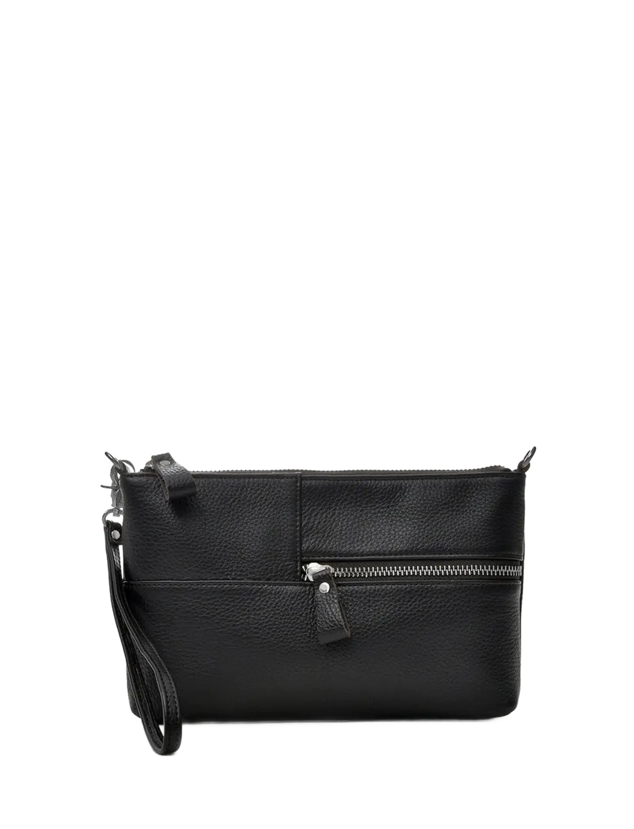 Ceannis Envelope Bag Grained Leather (S) - Clutches - BLACK / black